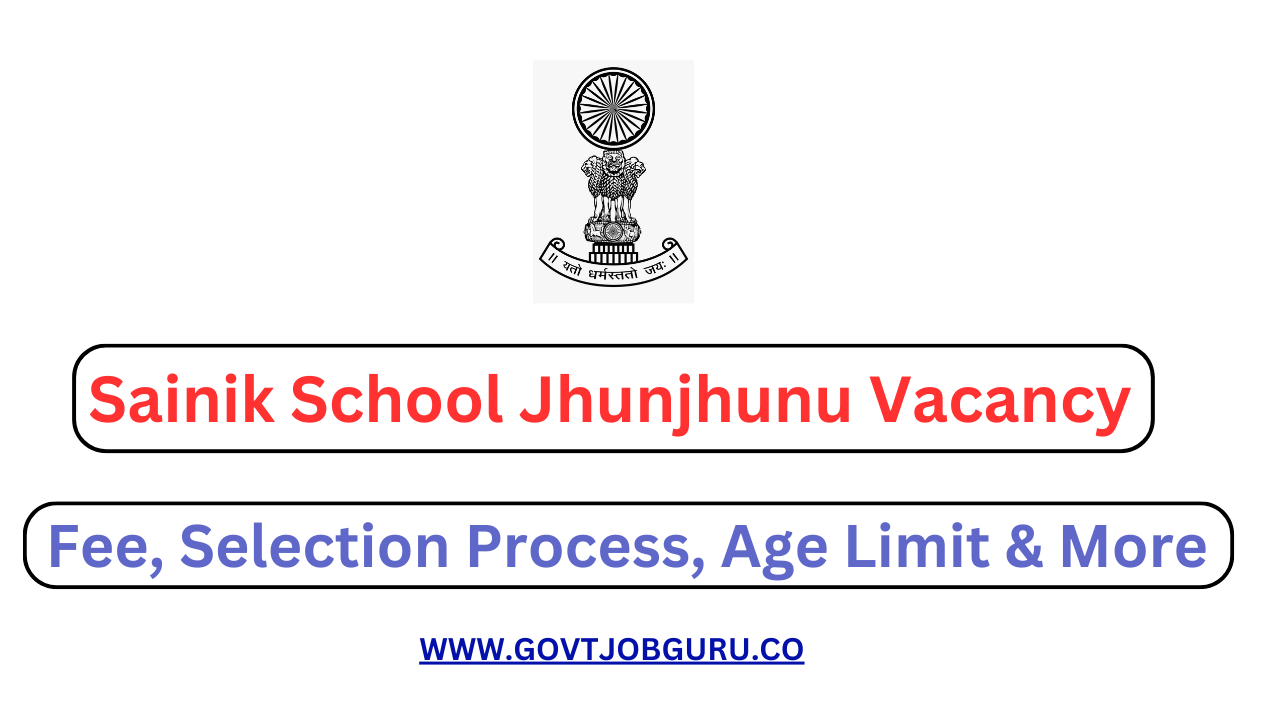 Sainik School Jhunjhunu Recruitment 2024